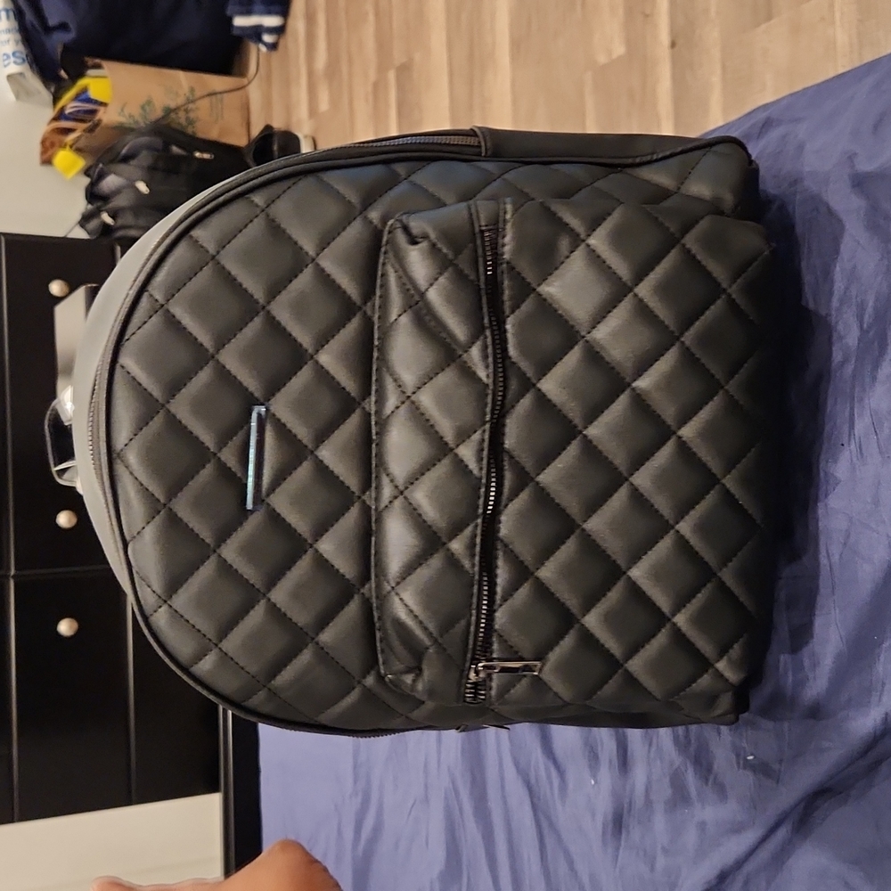 Black Quilted Backpack